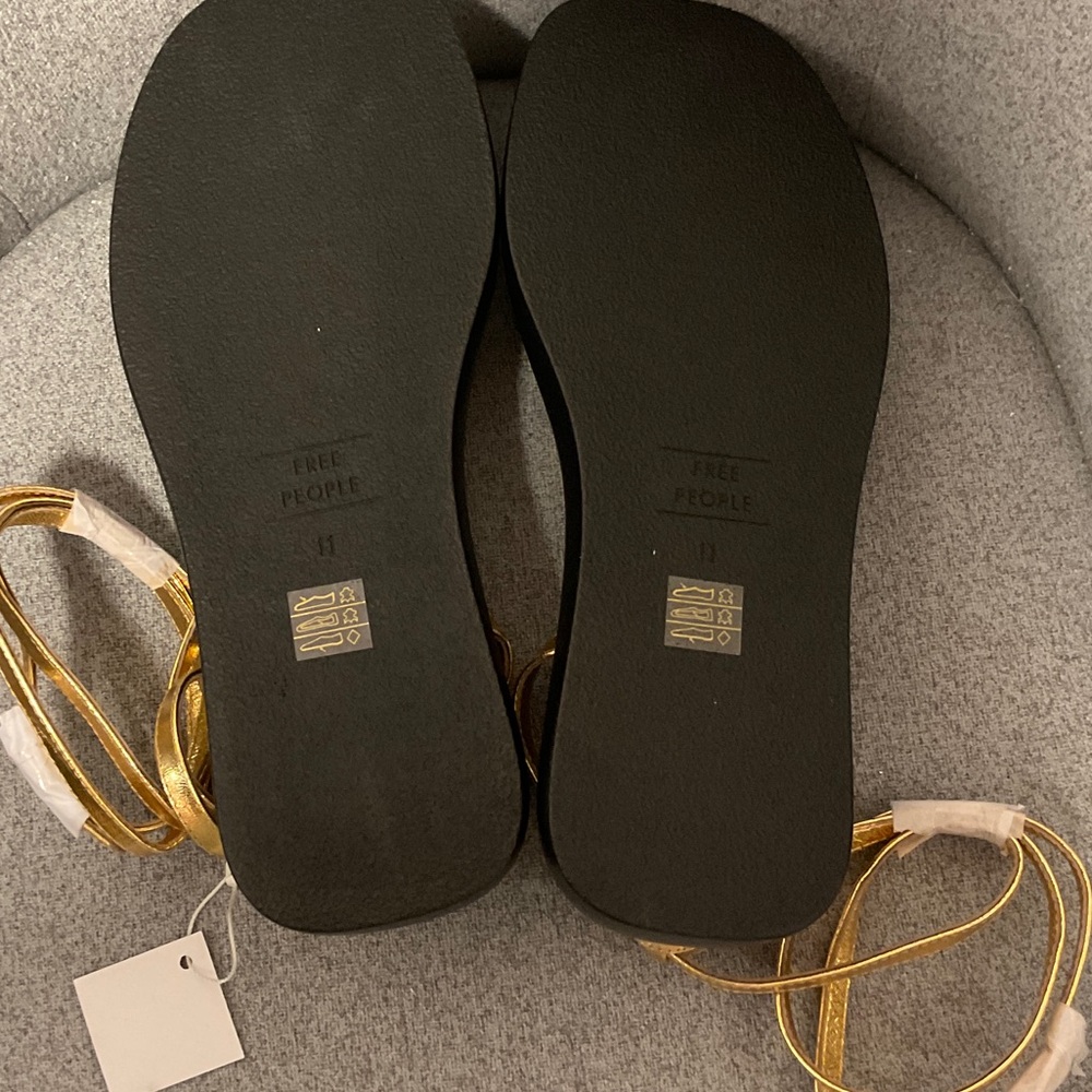 Free People Gold Strappy Sandals - Picture 4 of 6